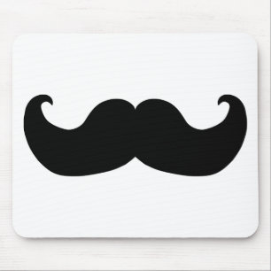 Black Moustache Mouse Pad