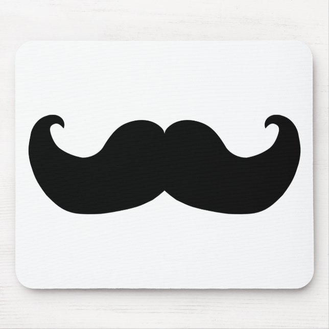 Black Moustache Mouse Pad (Front)