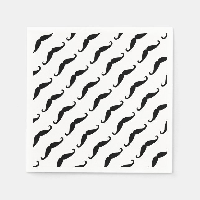 Black moustache napkin (Front)