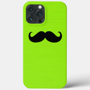 Black Moustache on Green Background iPhone 13 Pro Max Case