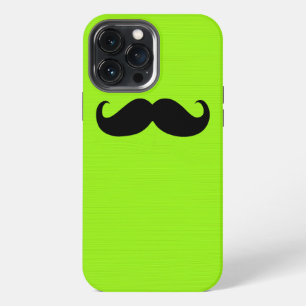 Black Moustache on Green Background iPhone 13 Pro Max Case