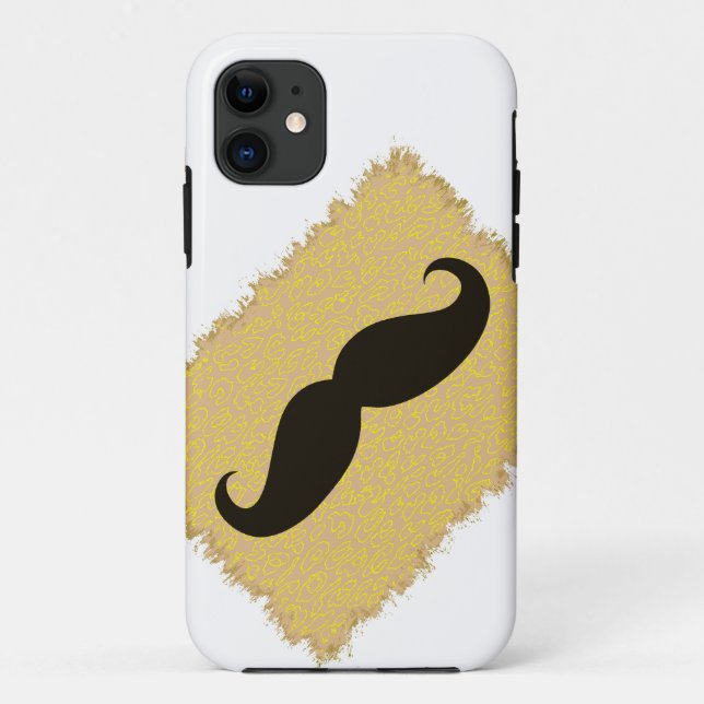 Black Moustache on leopard skin Case-Mate iPhone Case (Back)
