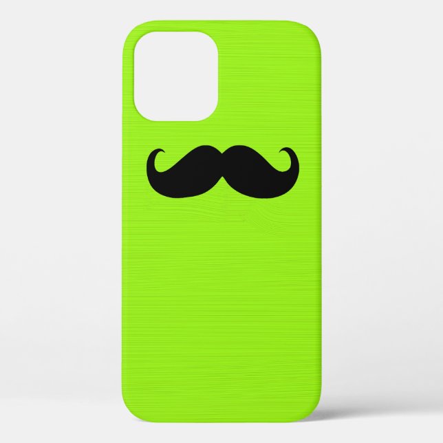 Black Moustache on Lime Background Case-Mate iPhone Case (Back)
