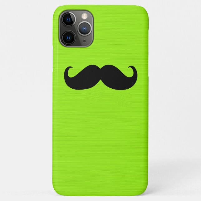 Black Moustache on Lime Background Case-Mate iPhone Case (Back)