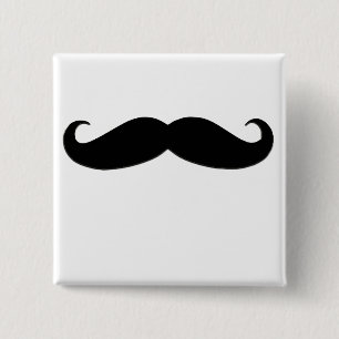 Black Moustache or Black Moustache for Fun Gifts 15 Cm Square Badge