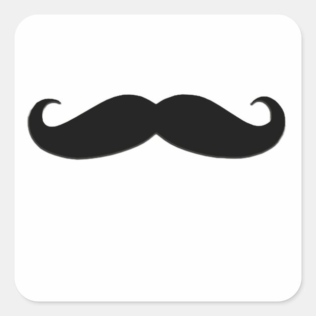 Black Moustache or Black Moustache for Fun Gifts Square Sticker (Front)
