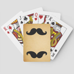 Black Moustache Printed Vintage Paper Playing Cards