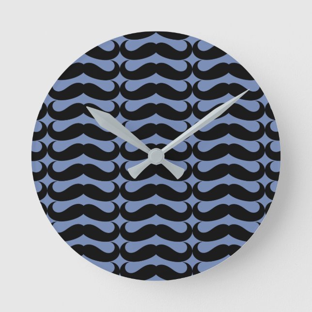 Black Moustache Round Clock (Front)