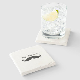 Black Moustache Stone Coaster