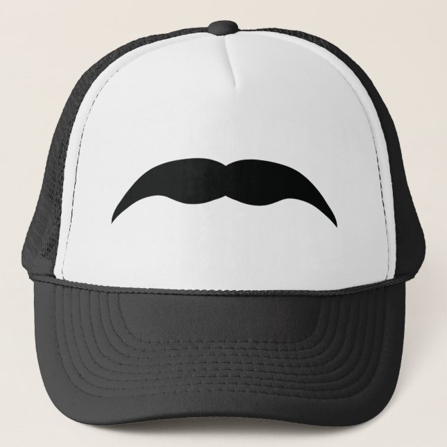 black moustache trucker hat (Front)