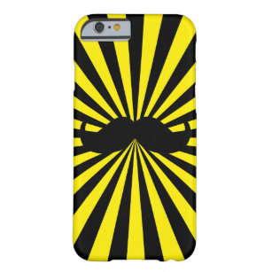 Black Moustache Yellow Sun Rays Background Barely There iPhone 6 Case