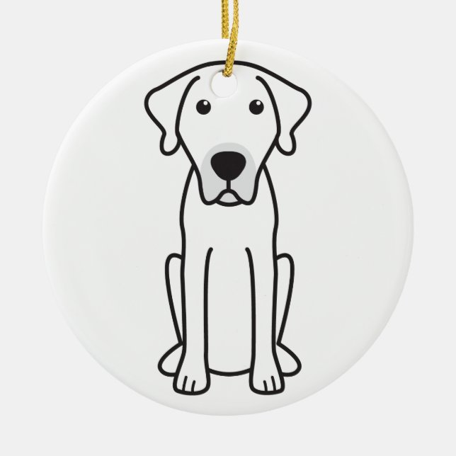 Black Mouth Cur Dog Cartoon Ceramic Ornament (Front)