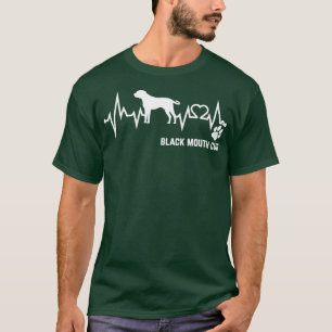 Black Mouth Cur Dog Heartbeat T-Shirt