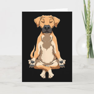 Black Mouth Cur Dog Yoga Funny Meditating Cur Dog Card