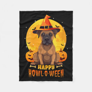 Black Mouth Cur Halloween Dog Howl O Ween Funny Fleece Blanket