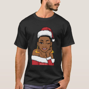 Black Mrs Claus Winking African American T-Shirt