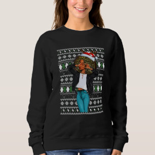 Black Mrs Santa Just A Girl Who Loves Christmas Sweatshirt
