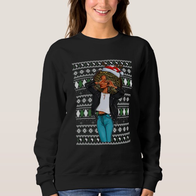 Black Mrs Santa Just A Girl Who Loves Christmas Sweatshirt (Front)