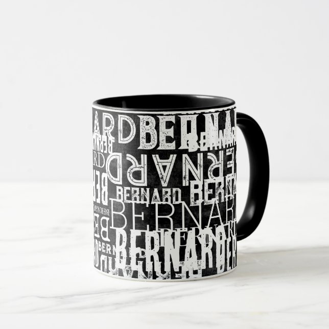 Black Mug Full Of White Names (Front Right)