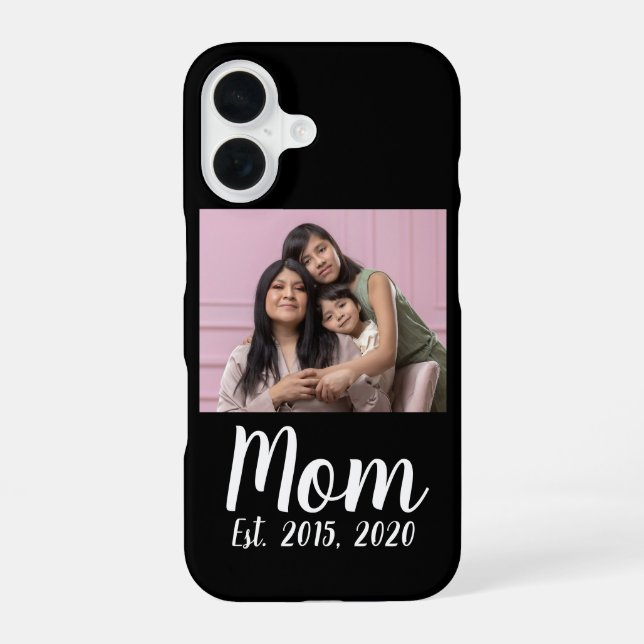 Black Mum Established Script iPhone 16 Case (Back)