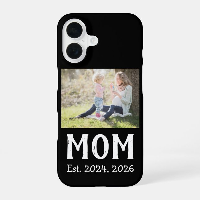 Black Mum Established Script iPhone 16 Case (Back)