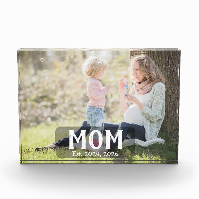 Black Mum Established Script Photo Block (Front)