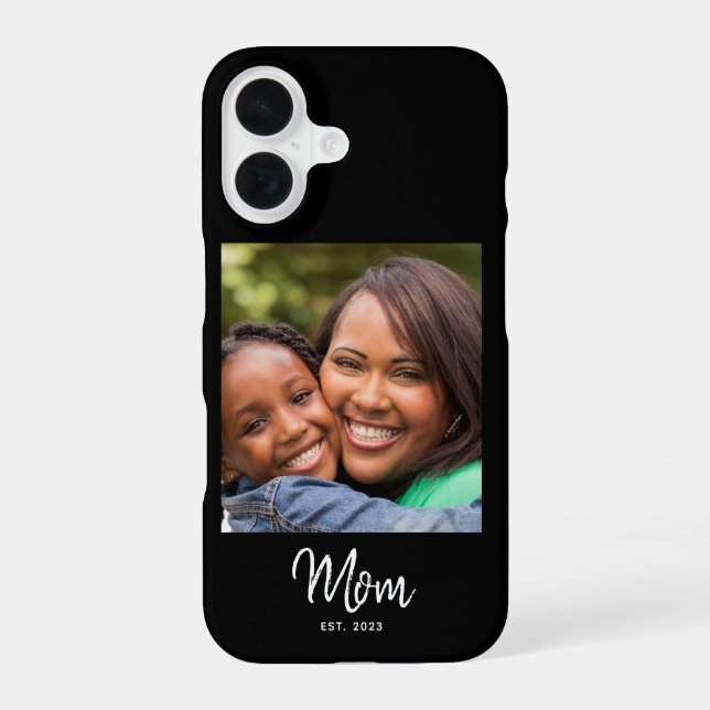 Black Mum Established Script Photo Case-Mate iPhone 16 Case (Back)
