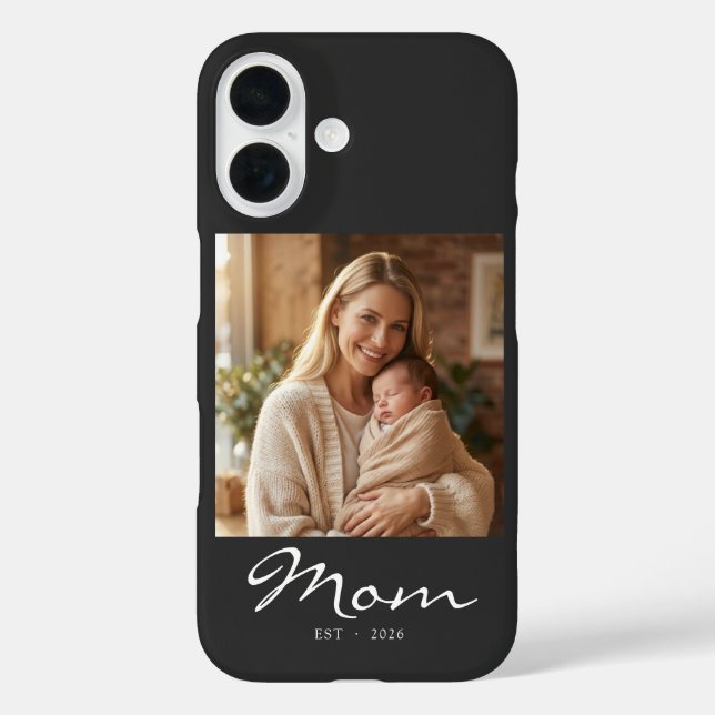 Black Mum Established Script Photo Case-Mate iPhone Case (Back)