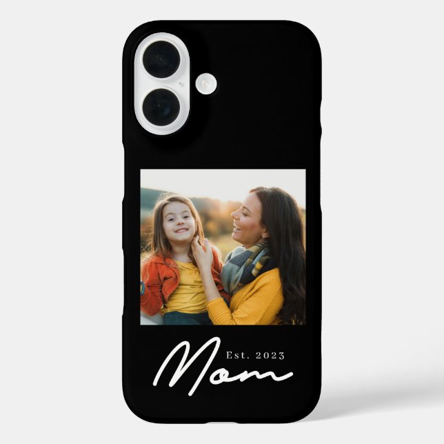 Black Mum Established Script Photo Case-Mate iPhone Case (Back)