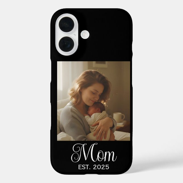 Black Mum Established Script Photo Case-Mate iPhone Case (Back)