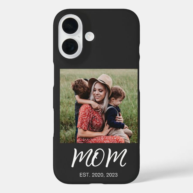 Black Mum Established Script Photo Case-Mate iPhone Case (Back)