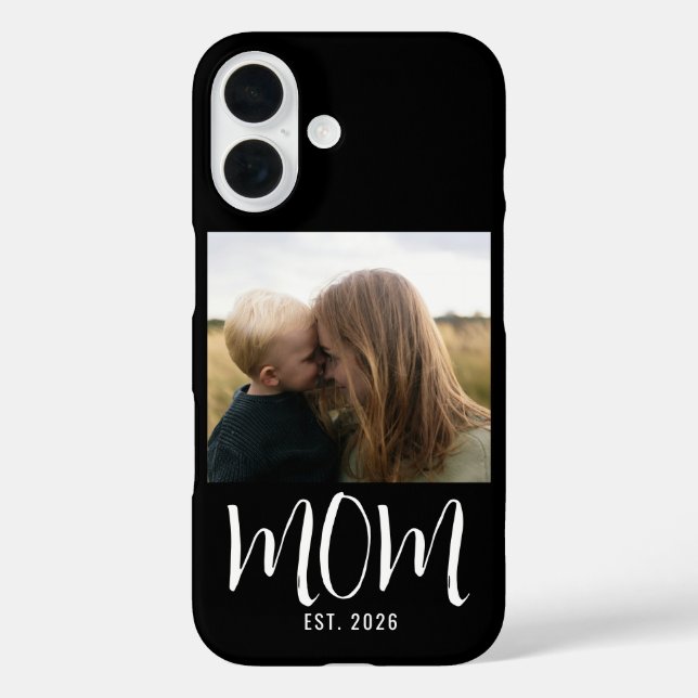 Black Mum Established Script Photo Case-Mate iPhone Case (Back)
