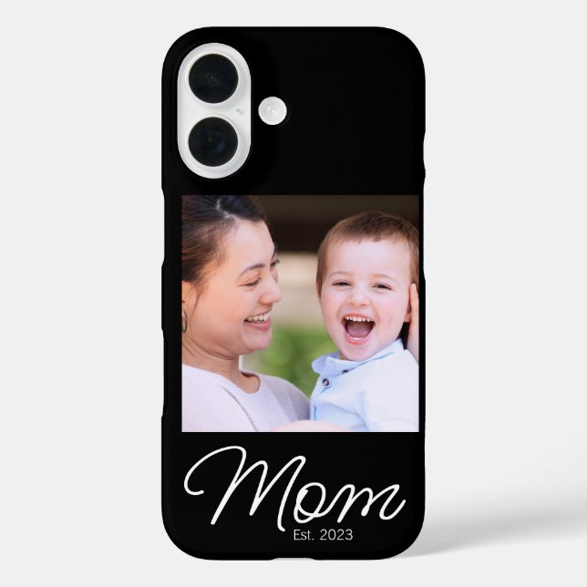 Black Mum Established Script Photo Case-Mate iPhone Case (Back)