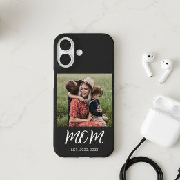 Black Mum Established Script Photo iPhone 16 Case