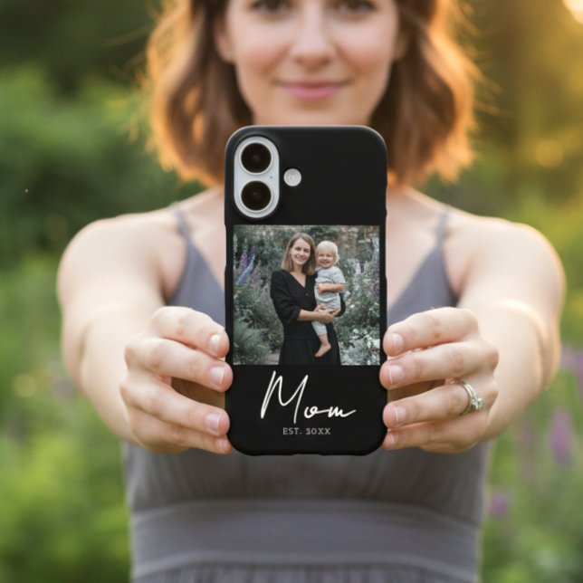 Black Mum Established Script Photo Case-Mate iPhone Case (Creator Uploaded)