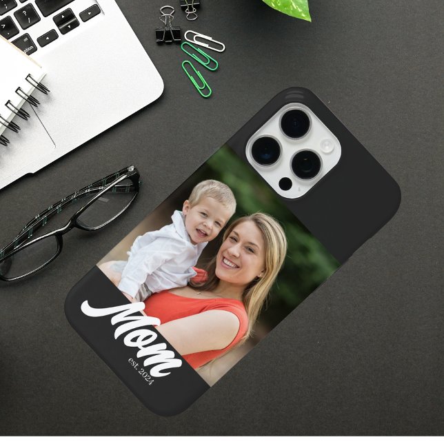 Black Mum Established Script Photo Case-Mate iPhone Case (Creator Uploaded)
