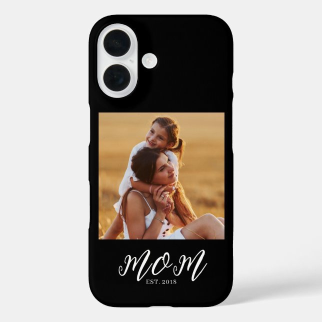 Black Mum Established Script Photo Case-Mate iPhone Case (Back)