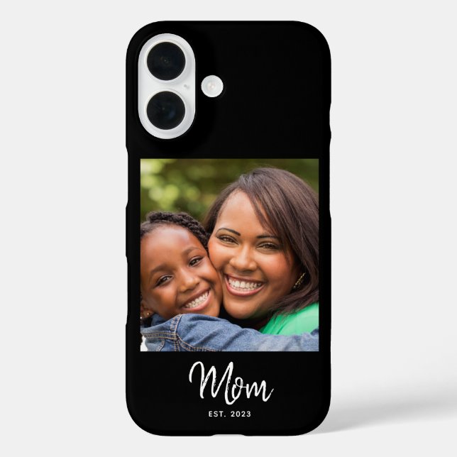Black Mum Established Script Photo Case-Mate iPhone Case (Back)
