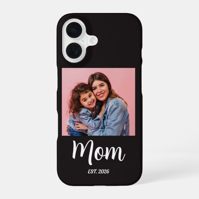 Black Mum Established Script Photo  iPhone 16 Case (Back)