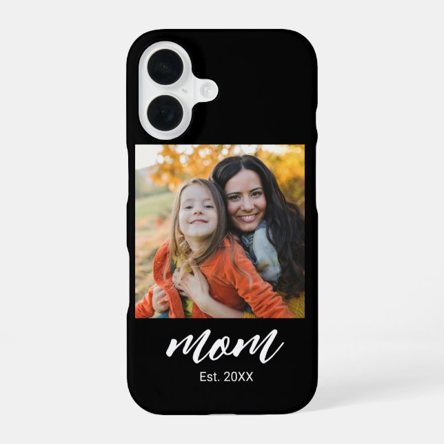 Black Mum Established Script Photo iPhone 16 Case (Back)