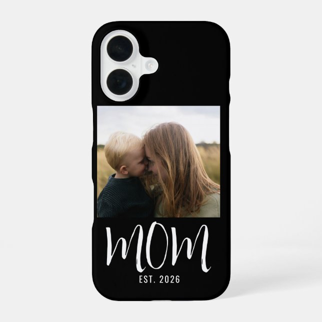 Black Mum Established Script Photo iPhone 16 Case (Back)