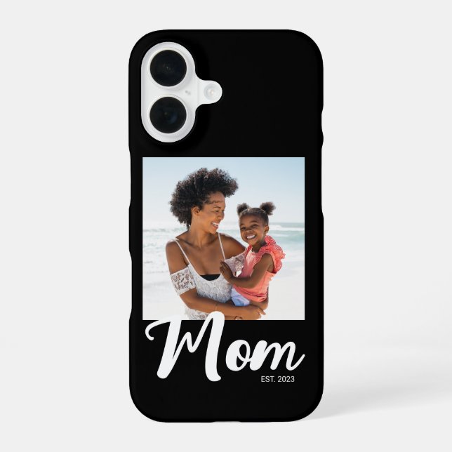 Black Mum Established Script Photo iPhone 16 Case (Back)