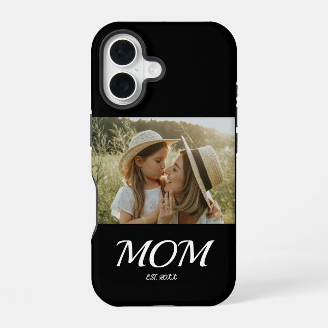 Black Mum Established Script Photo  iPhone 16 Case (Back)