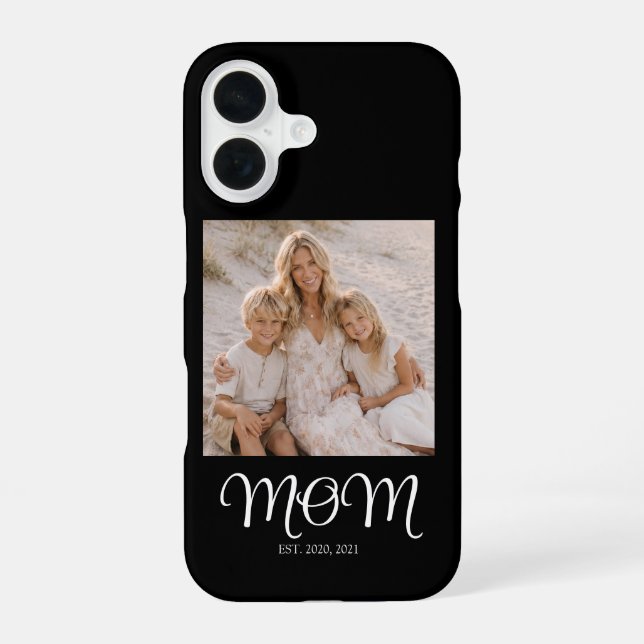 Black Mum Established Script Photo iPhone 16 Case (Back)