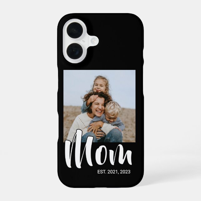Black Mum Established Script Photo iPhone 16 Case (Back)