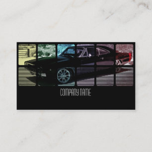 Black Muscle Car in Different Colours Business Card