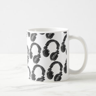 black music deejay headphone coffee mug