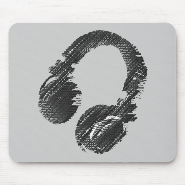 black music deejay headphone mouse pad (Front)