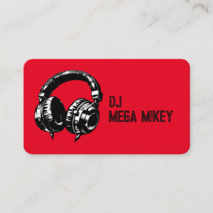 Black Music Headphones Dance DJ Birthday Party Business Card