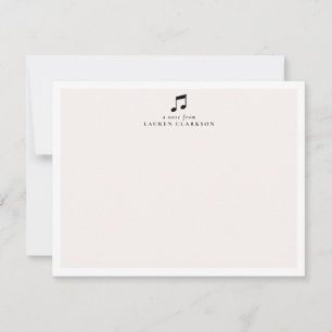 Black Music Note Minimalist Note Card